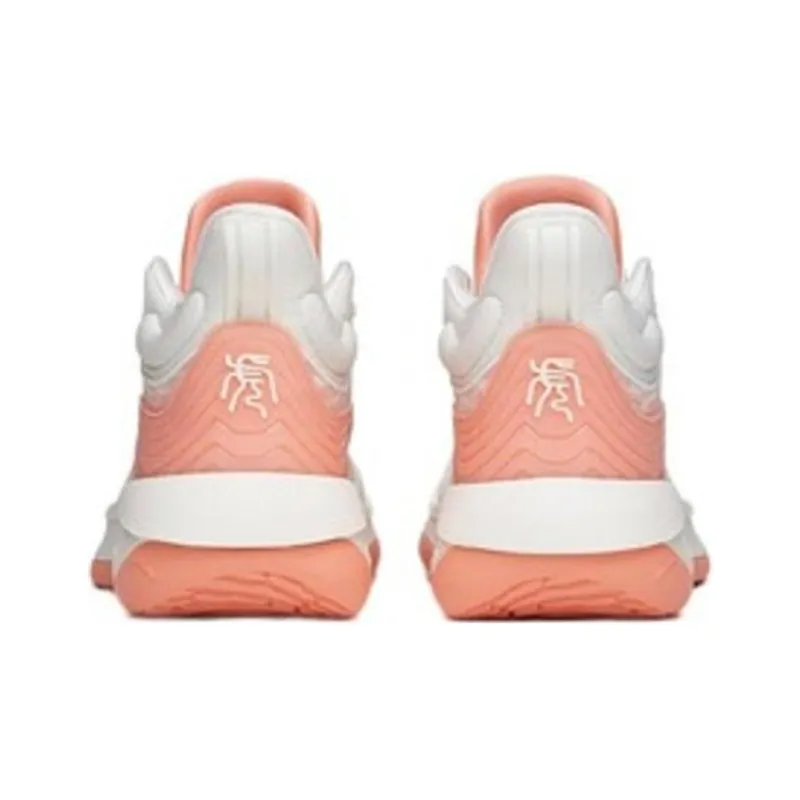 Anta Tiger Roar Cushioning Anti Slip And Wear Resistant Coverage Mid Top Performance Basketball Shoes Men's White Pink-3