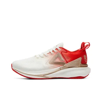 PEAK State Pole 6.0 Cushioning Breathable Low Top Running Shoes Women's Beige White Red
