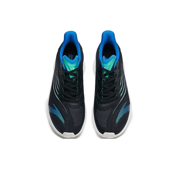 Anta MACH 2.0 Cushioned Abrasion-Resistant Slip-Resistant Low-Top Running Shoes Men's Black Blue-2
