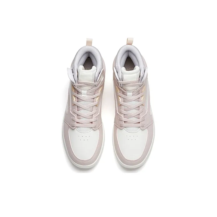 Anta Street Naughty High Top Skateboard Shoes Women's White Gray-3