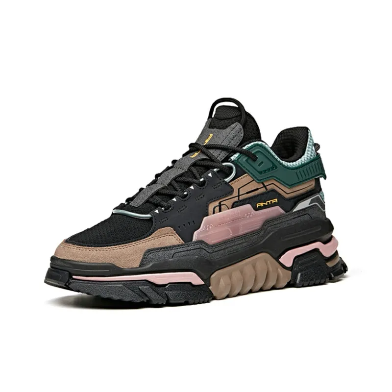 Anta Dieying Coverage Anti-Slip And Wear-Resistant Low-Top Skateboard Shoes Men's Black Gray Green-1