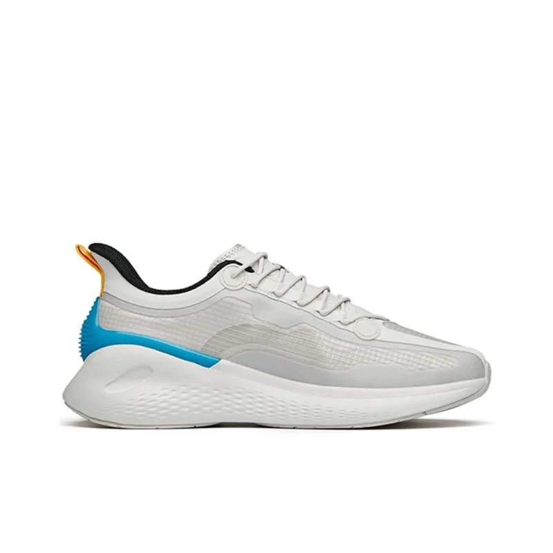 Anta Breaking Wind Cushioned Anti-Slip Wear-Resistant Breathable Lightweight Low-Top Running Shoes Men's Gray Blue-1