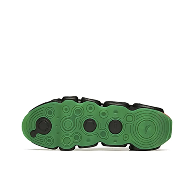 Anta Star Stream Cushioned Slip-Resistant Abrasion-Resistant Breathable Low-Top Running Shoes Men's Black Green-5