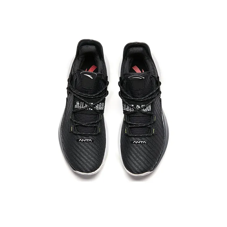 Anta Airspace 2 Cushioning Anti-Slip And Wear-Resistant Low-Top Basketball Shoes Men's Black White Gray-2