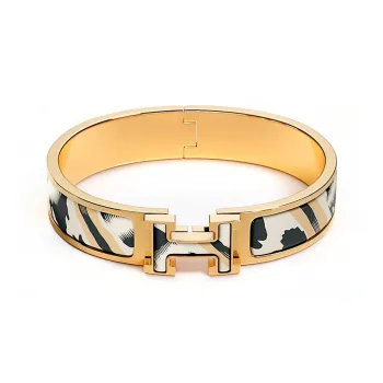 HERMES Bangles Women's Black/White