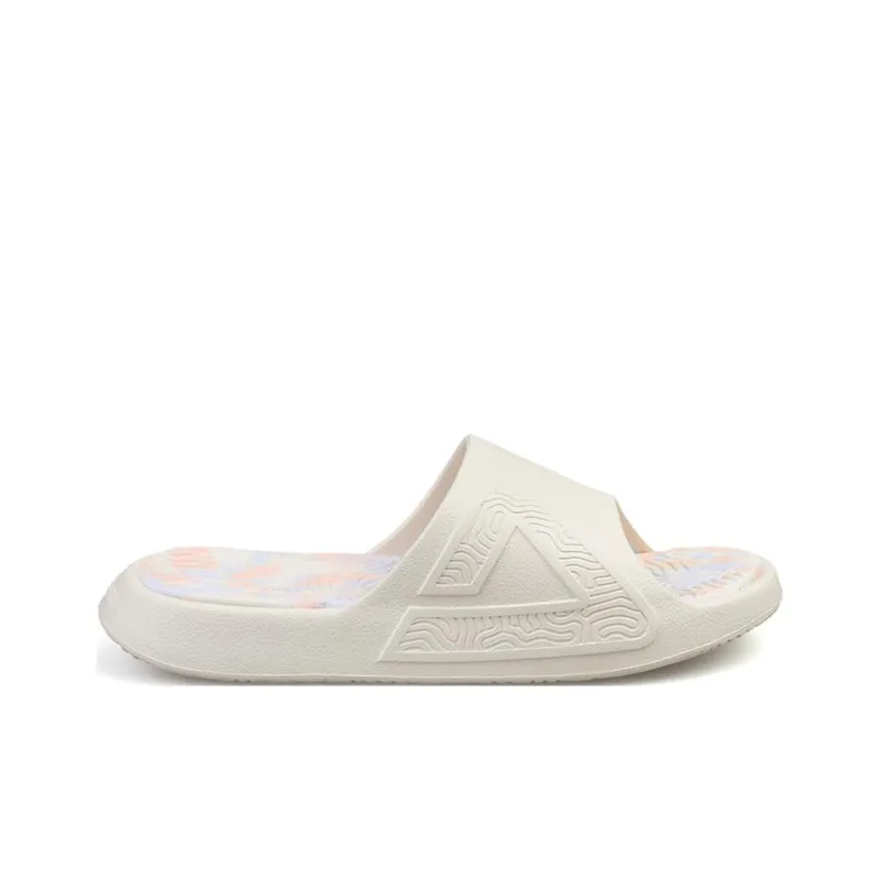 PEAK Tai Ji1.0 EVA Quiet Slip Resistant Slide Slippers Unisex Canvas White-1