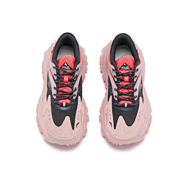 Anta Hot Non slip Lightweight Low Top Chunky Sneakers Women's Pink-2
