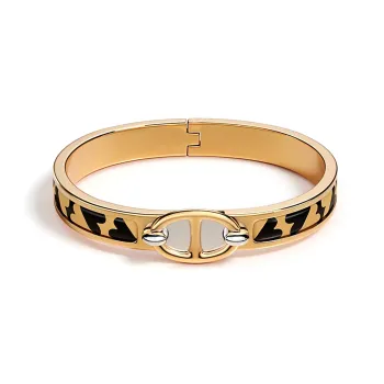 HERMES Bangles Women's Gold/Black