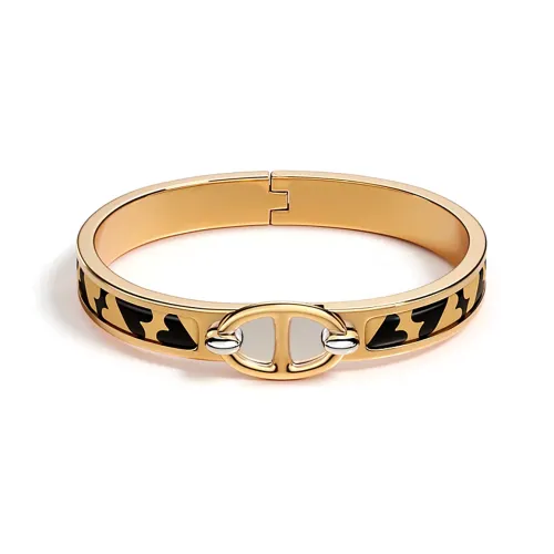 HERMES Bangles Women's Gold/Black