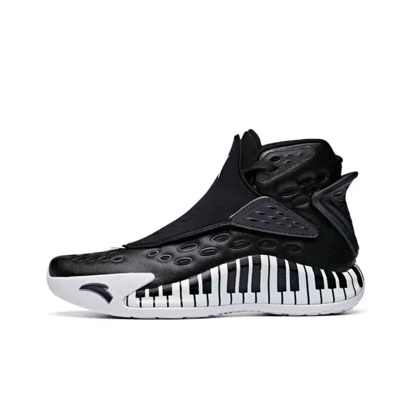 Anta KT5 'Classical Music' Cushioned Slip Resistant High Top Basketball Shoes Men's Black White-0