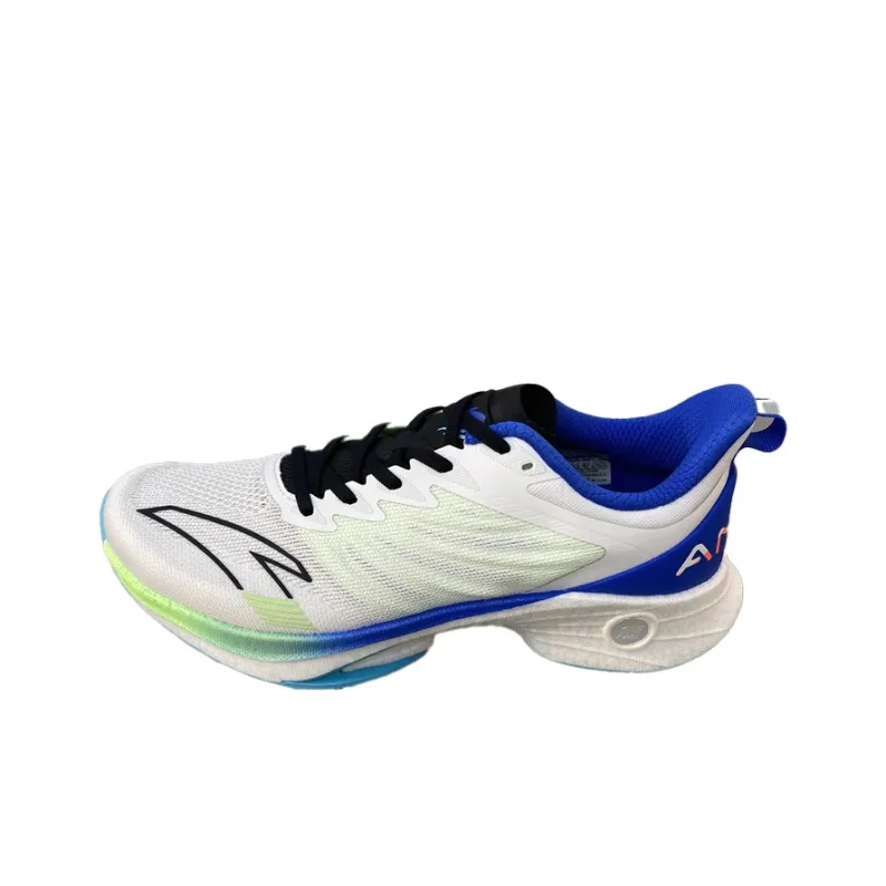 Anta MACH 3.0 Durable Breathable Low-Top Running Shoes Men's White Blue Teal-2