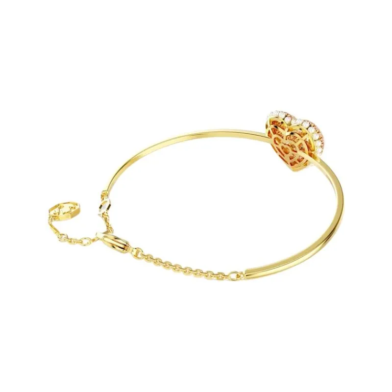 Swarovski Cubic Zirconia Faux Crystal Gold-Tone Plated Faux Pearl Bangles Women's Gold-2