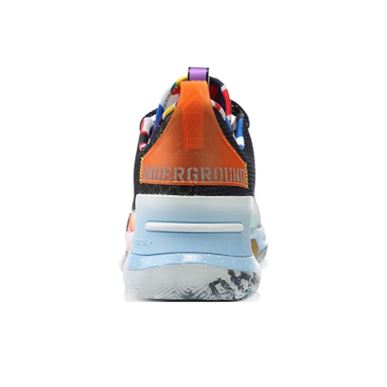 PEAK Flash Anti-Slip Wear-Resistant Low-Top Basketball Shoes Men's Pink Blue-4