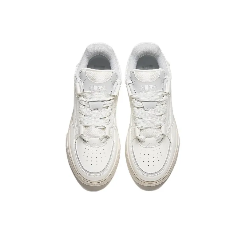 Anta AOJIE Anti Slip Wear Resistant Low Top Skateboard Shoes Men's White Gray-2