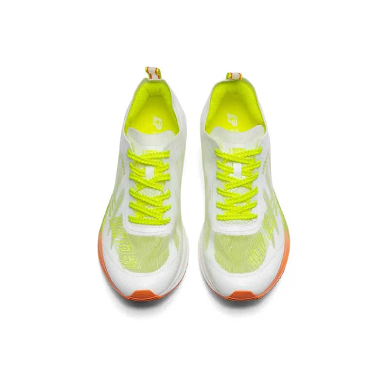 LPMX Cushioning Breathable Lightweight Low Top Marathon Racing Running Shoes Unisex Neon Orange Yellow-3