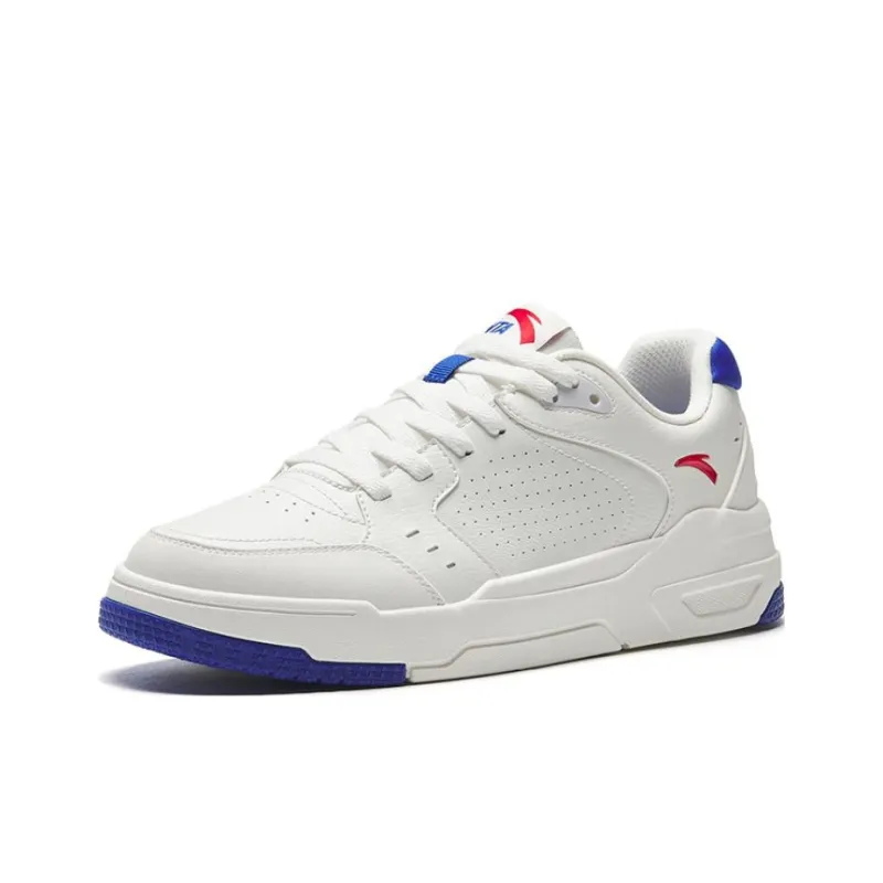 Anta 982GZ Anti Slip Wear Resistant Low Top Skateboard Shoes Men's White Blue-1