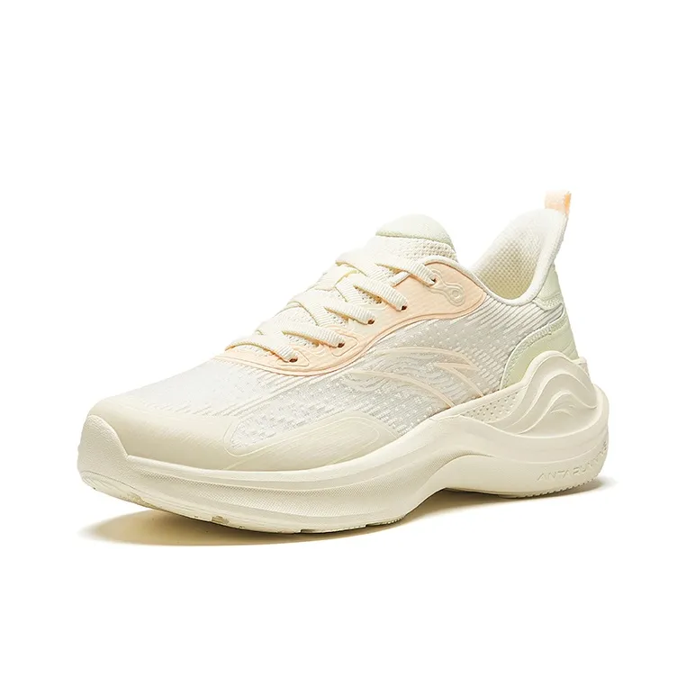Anta Ling Yun 3 Wear Resistant Slip Resistant Low Top Running Shoes Women's Yellow Beige-1