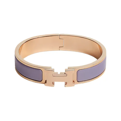 HERMES Clic Bangles Unisex Rose Gold/Lilac Purple