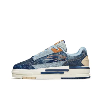 Anta Bump Slip Resistant Low Top Skateboard Shoes Men's Denim Blue