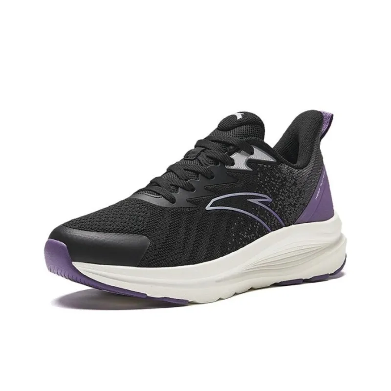 Anta Cloud Journey Wear Resistant Low Top Running Shoes Women's Black Purple-1