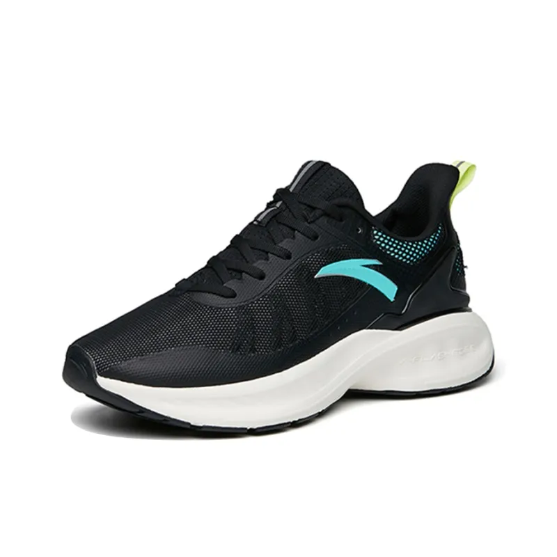 Anta Tron 1.5 Cushioning, Slip Resistant, Abrasion Resistant, Breathable Low Top Running Shoes Men's Black Gray Yellow-2
