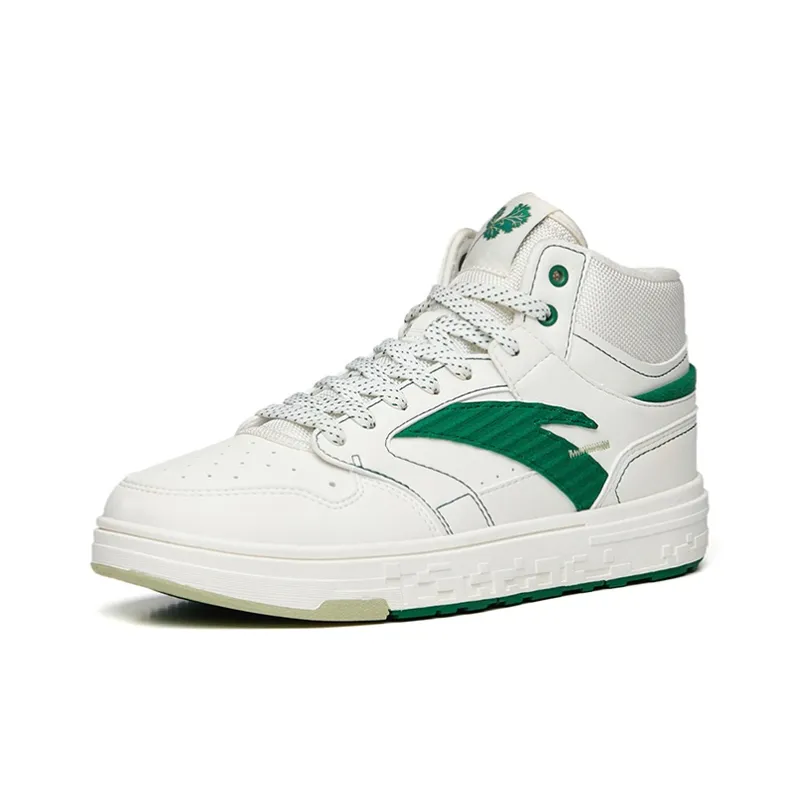 Anta Street Naughty High Top Skateboard Shoes Women's White Green-1