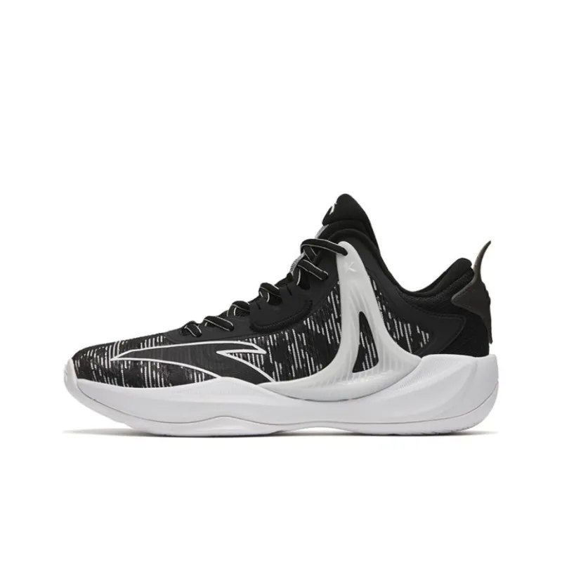 Anta Hussars 8 Durable Breathable Low Top Basketball Shoes Men's Black White-0