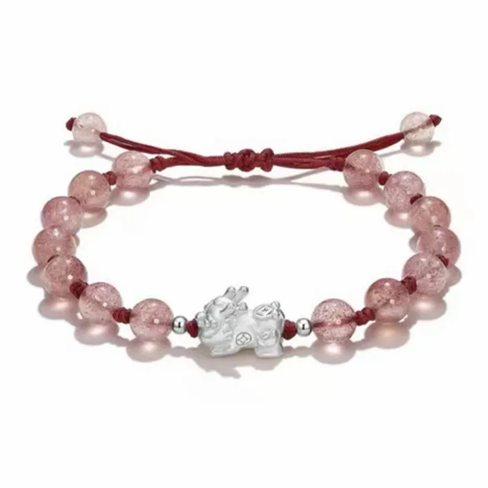 Muyan Colored Glaze Chinese Auspicious Animal Baby Gemstone Bracelet Unisex-0
