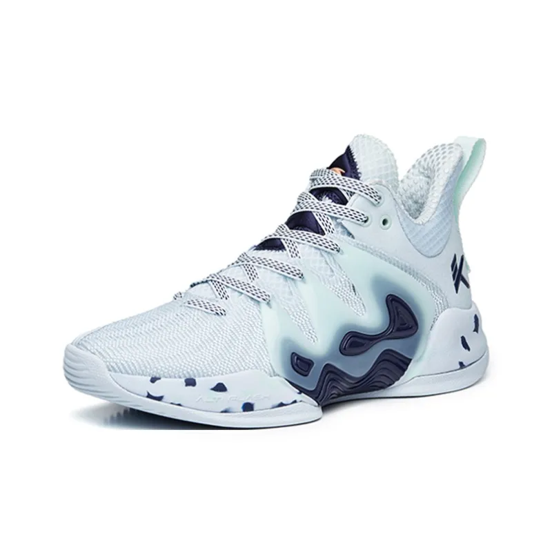 Anta Mountain 1 Wear-Resistant Slip-Resistant Low-Top Performance Basketball Shoes Men's Gray Blue-2