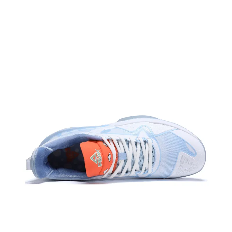 PEAK Flash 3 Snowman Cushioning Anti-Slip And Wear-Resistant Coverage Support Mid-Top Taichi Basketball Shoes Sky Blue-4