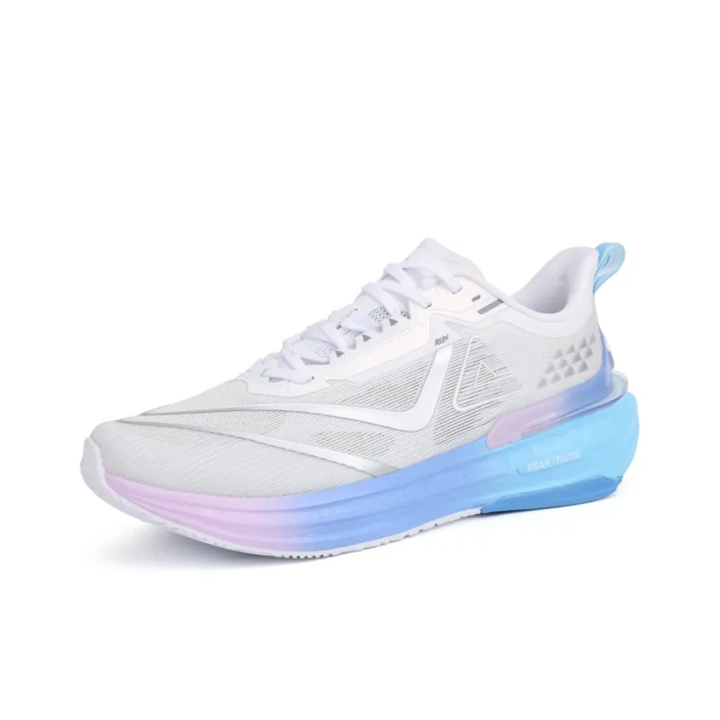 PEAK State Pole 6.0 Cushioning Rebound Breathable Low-Top Running Shoes Men's White Blue Silver-2