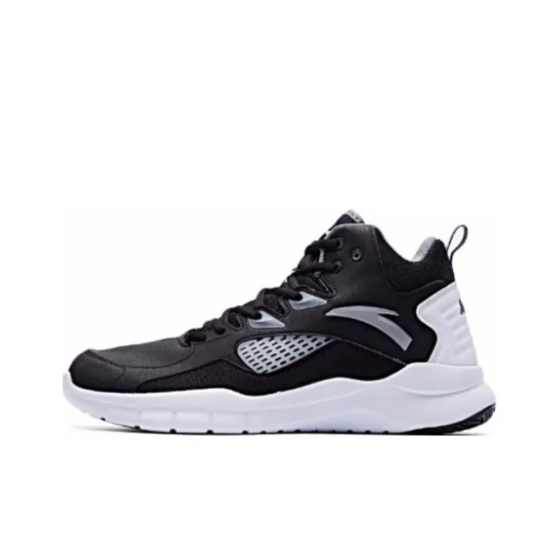 Anta Star Trail 4 KT Cushioning Anti Slip Wear Resistant Breathability Mid Top Basketball Shoes Men's Black White Gray-0