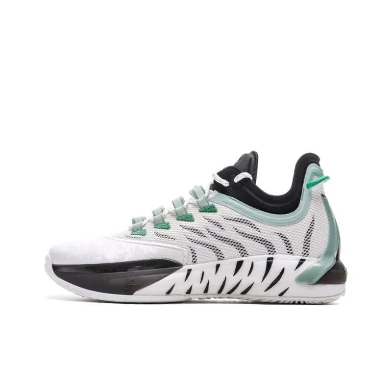 Anta GH1 Low Alpha Abrasion Resistant Breathable Low Top Basketball Shoes Men's White Black Green-0