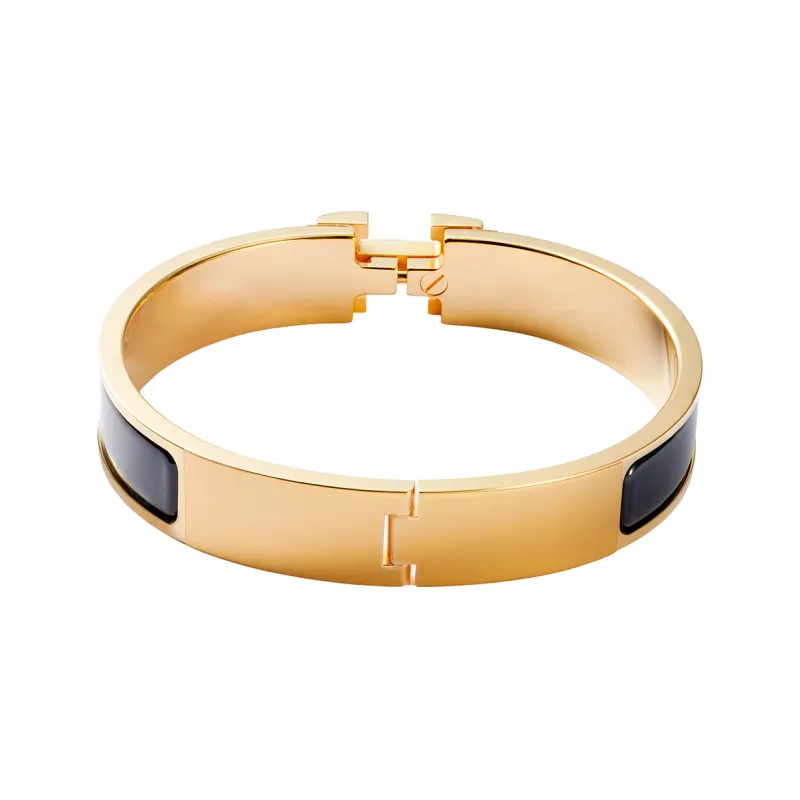 HERMES Clic Clac H Bracelet Gold tone Pm-1