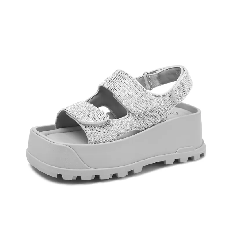 CAMEIDO Beach Sandals Women's Silver-2