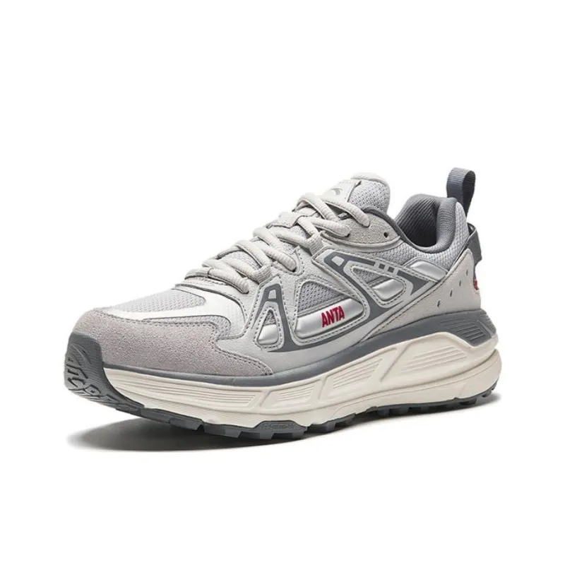 Anta Engine Shock Absorbers With Slip Resistant And Abrasion Resistant Properties Low Top Casual Shoes Men's Silver-1