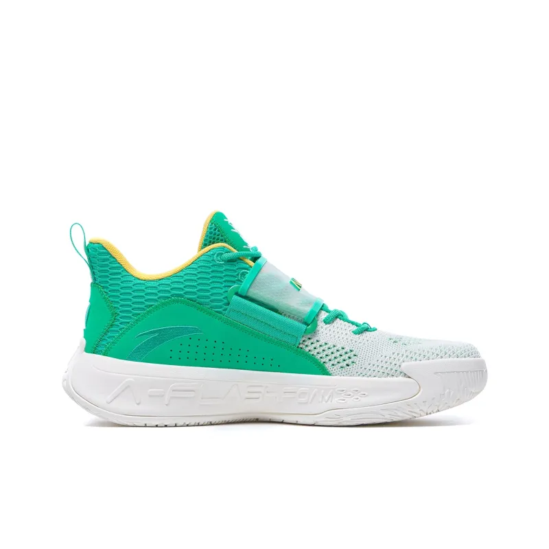 Anta Water Flower 2 KT Cushioning Anti-Slip And Wear-Resistant Low-Top Basketball Shoes White Green-1