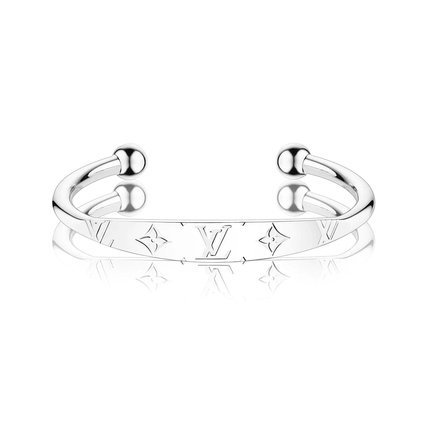 LOUIS VUITTON 2000 Monogram Palladium Plated Jonc Costume Bracelet Cheap Rcj Jordan Outlet