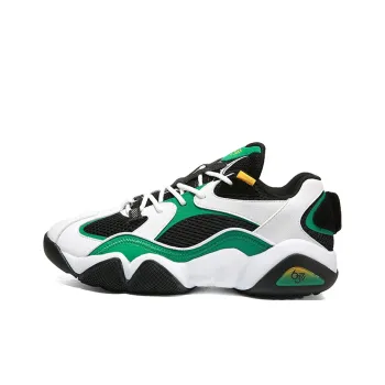PEAK State Pole 6371 Vintage Basketball Shoes Men's Large White Brazil Green