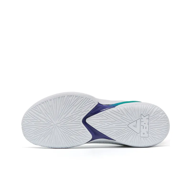 PEAK Phantom Pony 1.0 Pro Wear Resistant Rebound Breathable Mid Top Basketball Shoes Men's White Silver-5