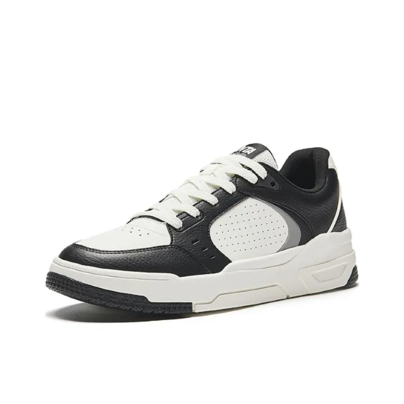 Anta 982GZ Durable Breathable Low Top Skateboard Shoes Men's Black White-1