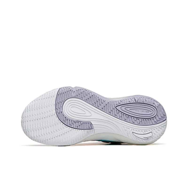 Anta Bubble Bomb Cushioning Anti Slip And Wear Resistant Low Top Basketball Shoes Women's White Green Pink-5