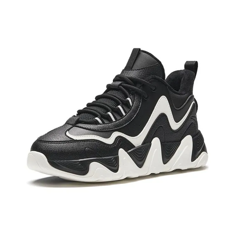 Anta Back Wave 1.0 Cushioning Moisture Wicking High Top Casual Shoes Women's Black-1