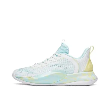 Anta Light Cavalry 6 Anti Slip Wear Resistant Low Top Basketball Shoes White Blue Green