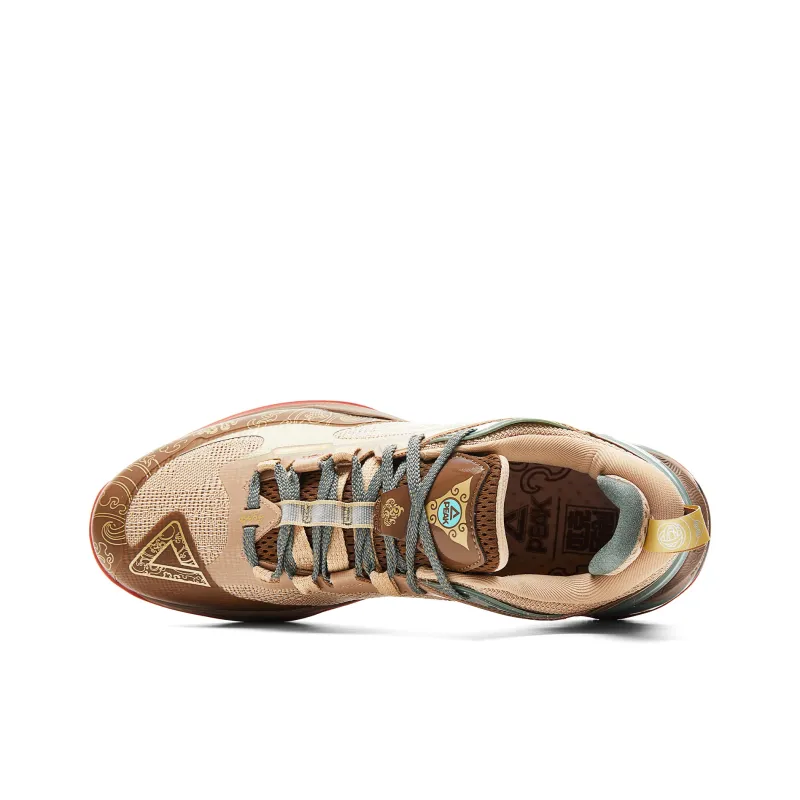 PEAK Guochuang Series Basketball Shoes Men Low Top Yellow Mud-3