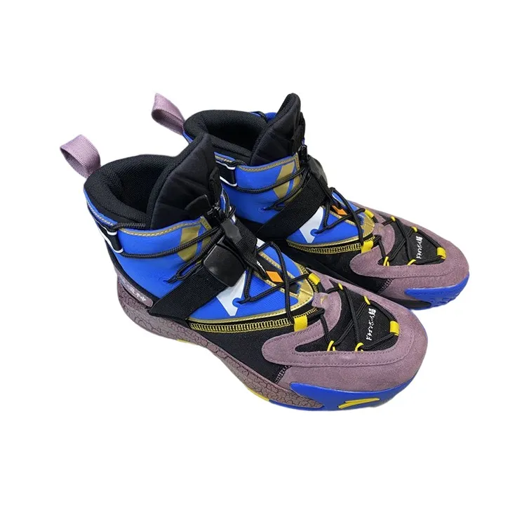 Dragon Ball x Anta KT5 Cushioning Anti Slip And Wear Resistant High Top Basketball Shoes Men's Blue Purple-1