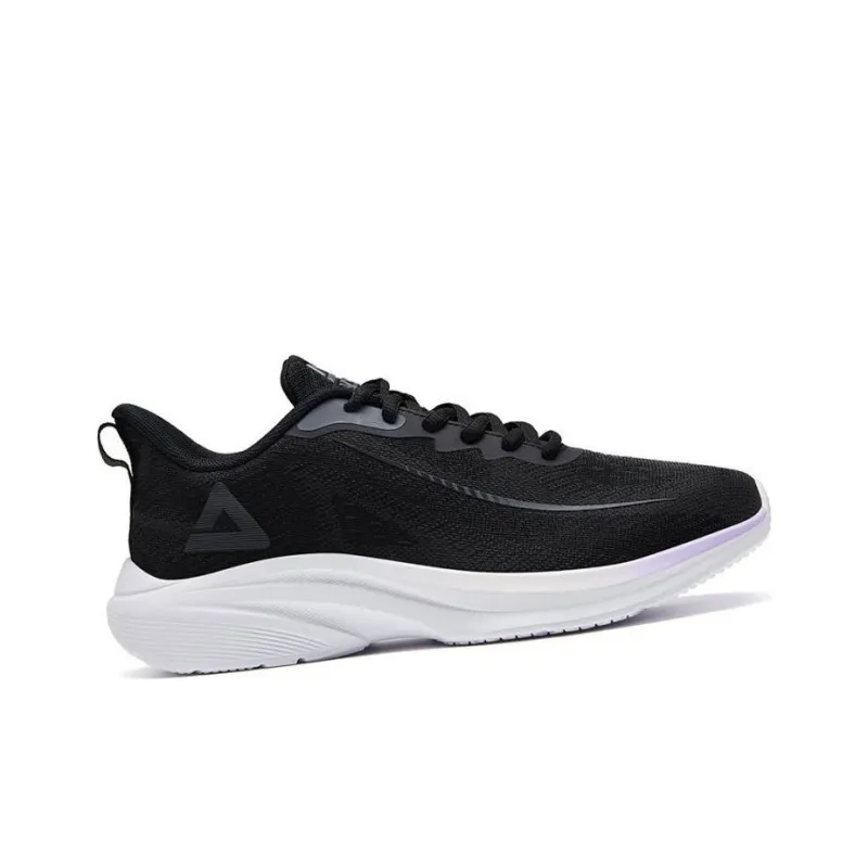 PEAK Qingyi Anti Slip And Wear Resistant Breathable Low Top Running Shoes Women's Black White-2