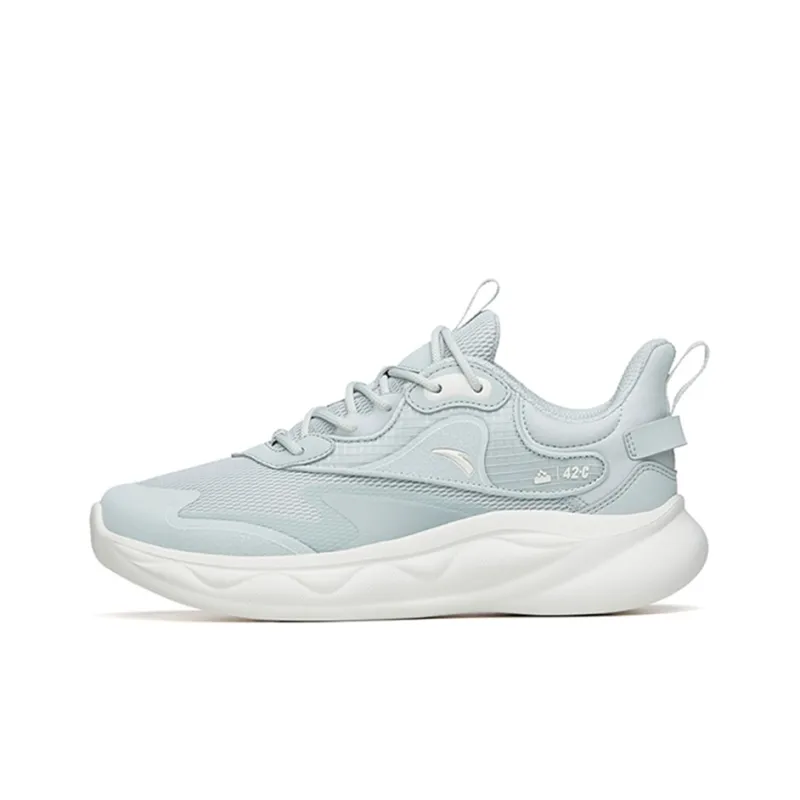 Anta Mianbomb 2 Cushioning Anti Slip And Wear Resistant Low Top Running Shoes Women's White Gray Green-0