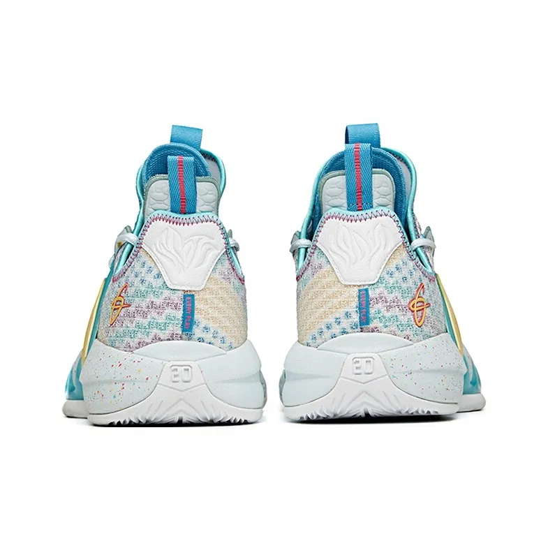 Anta GH2 'Easter' Anti-Slip Wear-Resistant Low-Top Basketball Shoes Gray Blue Yellow-3