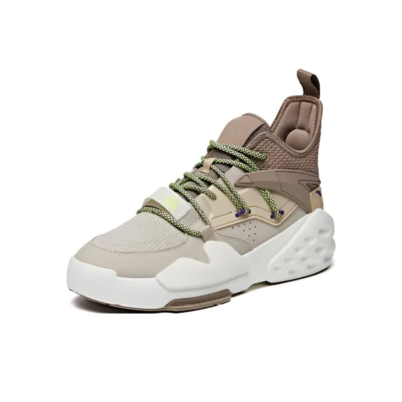 Anta Bastard Coverage  Thermal Slip Resistant Mid Top Skateboard Shoes Gray-2